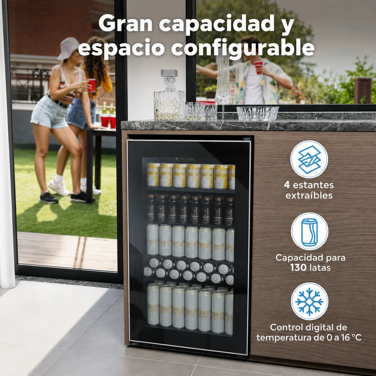 Mini heladera de 91 L con control táctil digital — imagen 2
